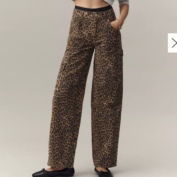 Damson Madder Dion Leopard Cargo Jean - Picture 1 of 10